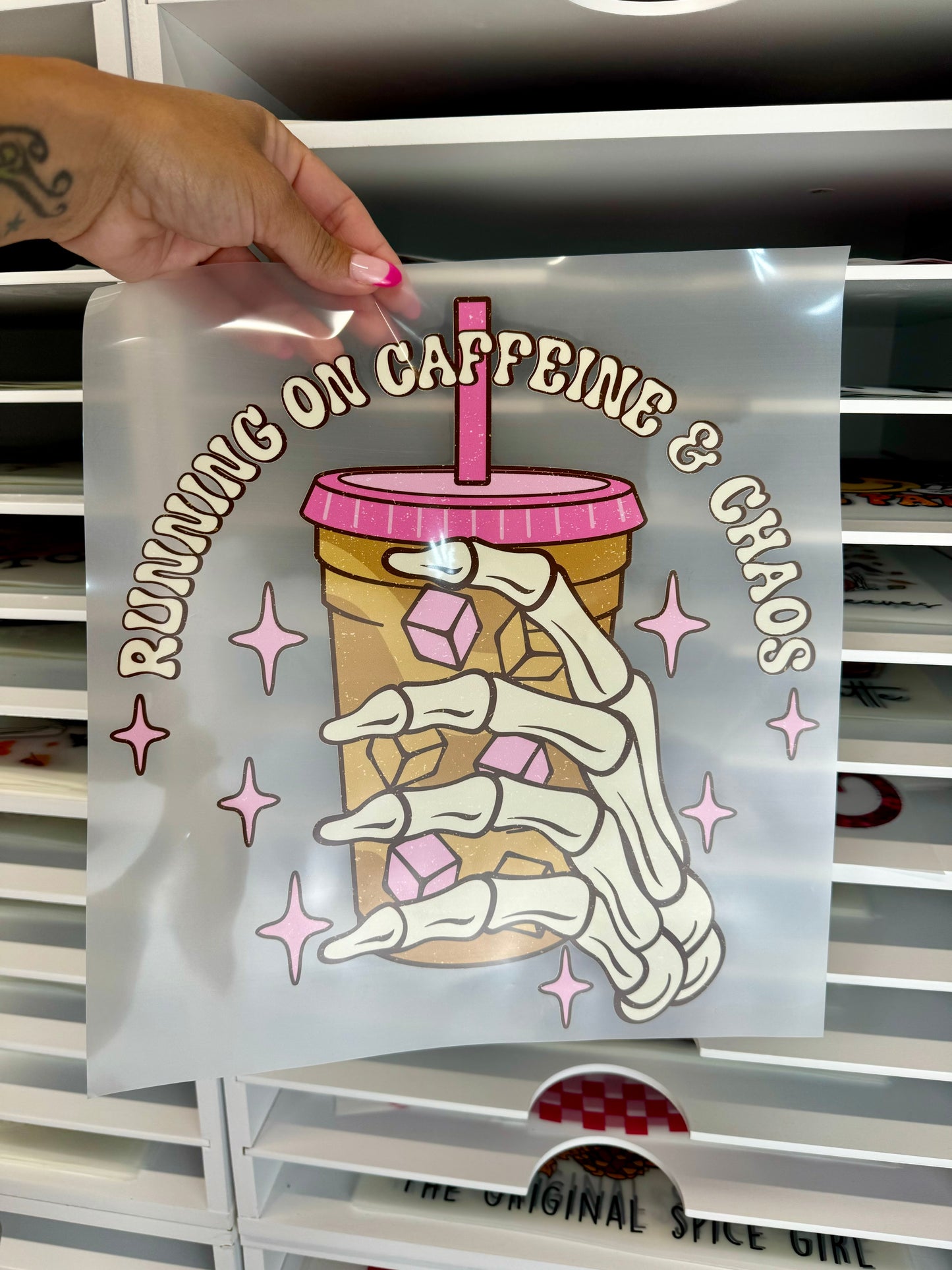 Running on Caffeine & Chaos DTF Transfer