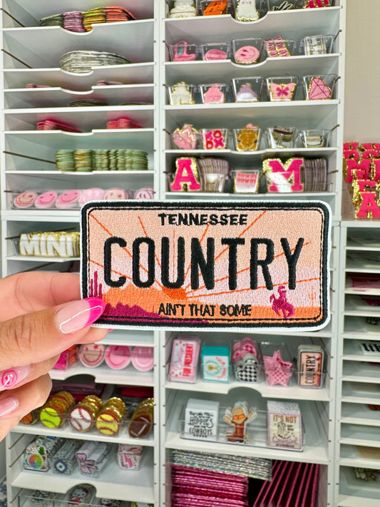 Country License Plate Embroidered Patch