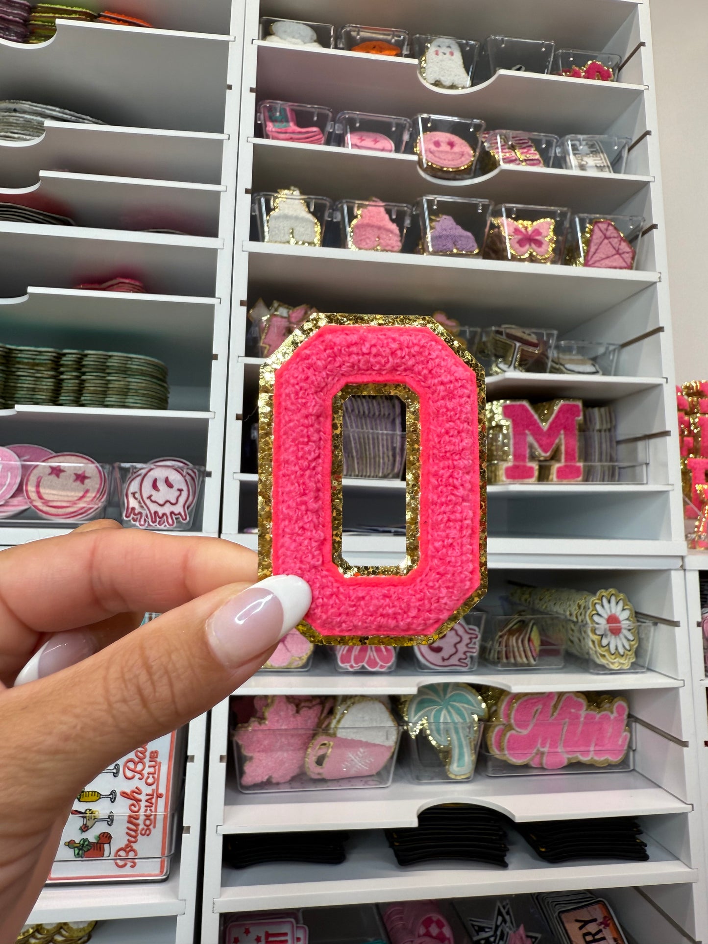 Hot Pink Chenille Letter Patches