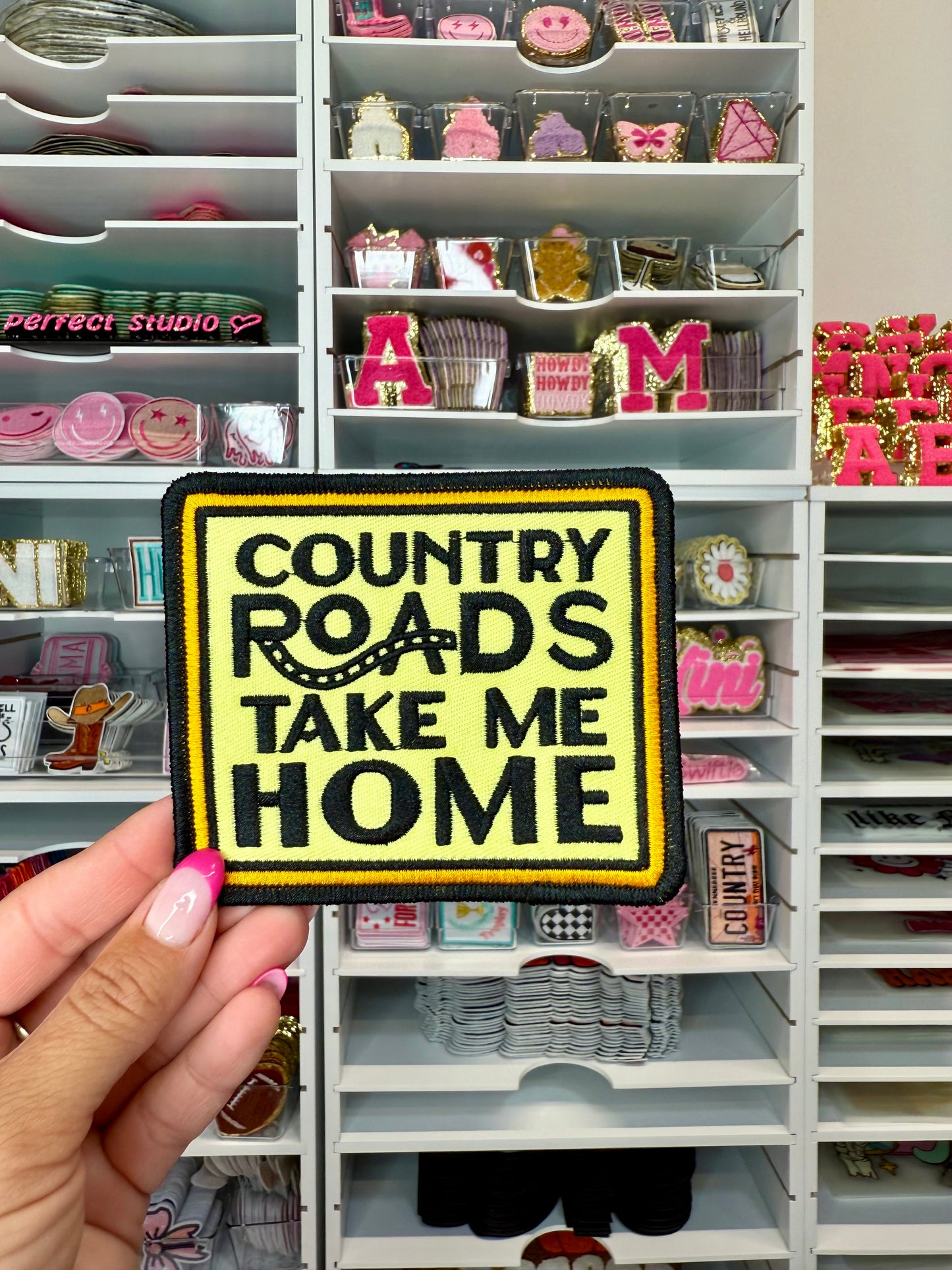 Country Roads Take Me home Embroidered Patch