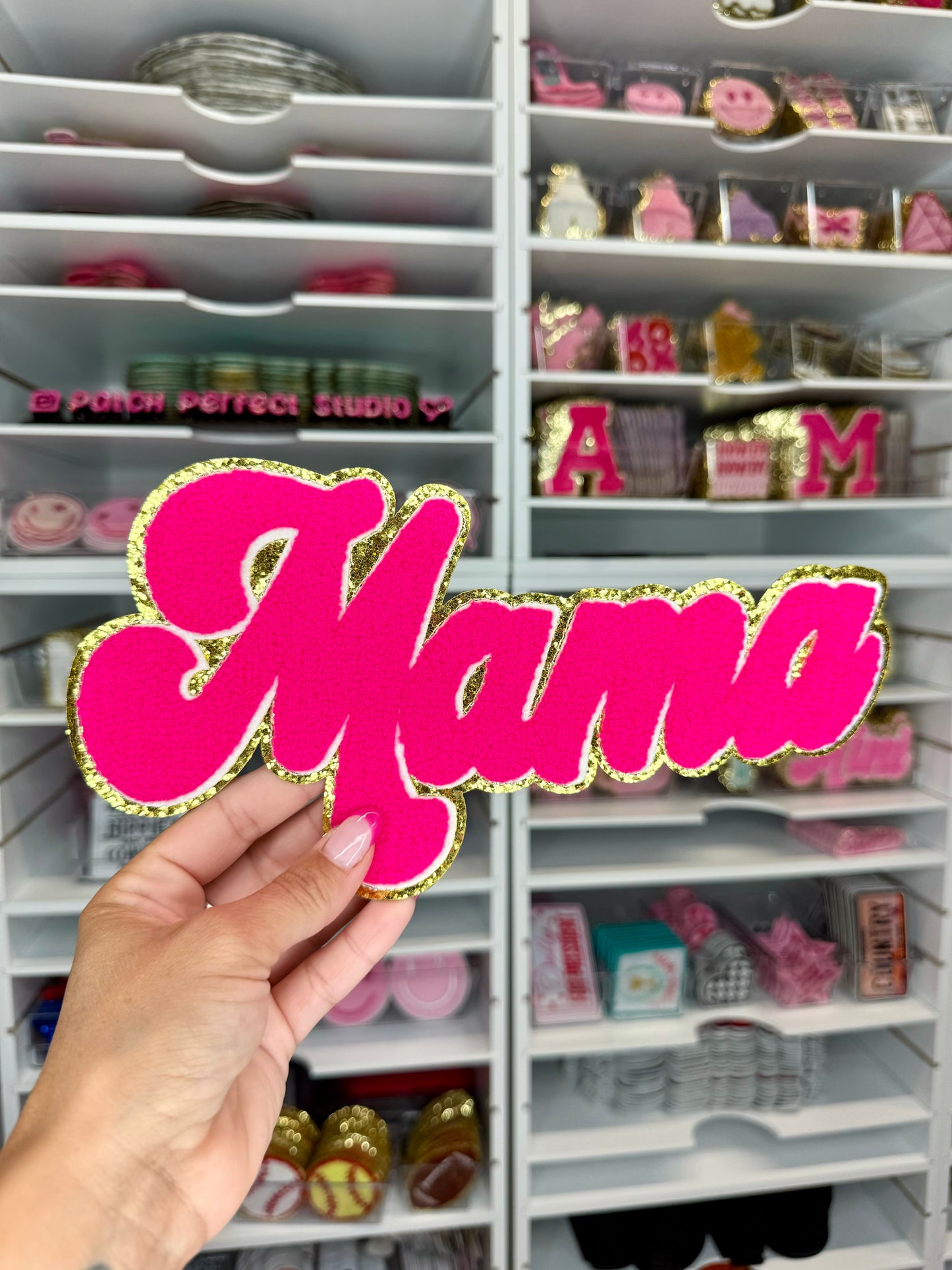 Pink Mama Chenille Patch