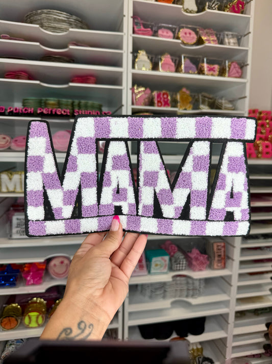 Checkered MAMA Chenille Patch