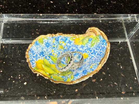 Lemon Oyster Shell Ring Dish