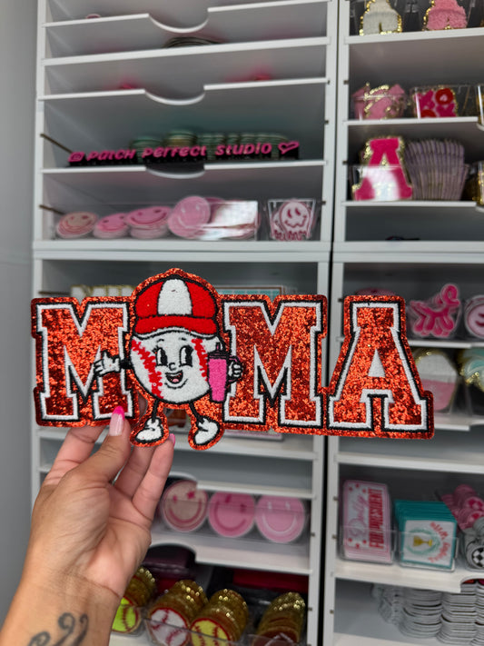 Baseball Mama Glitter Patch