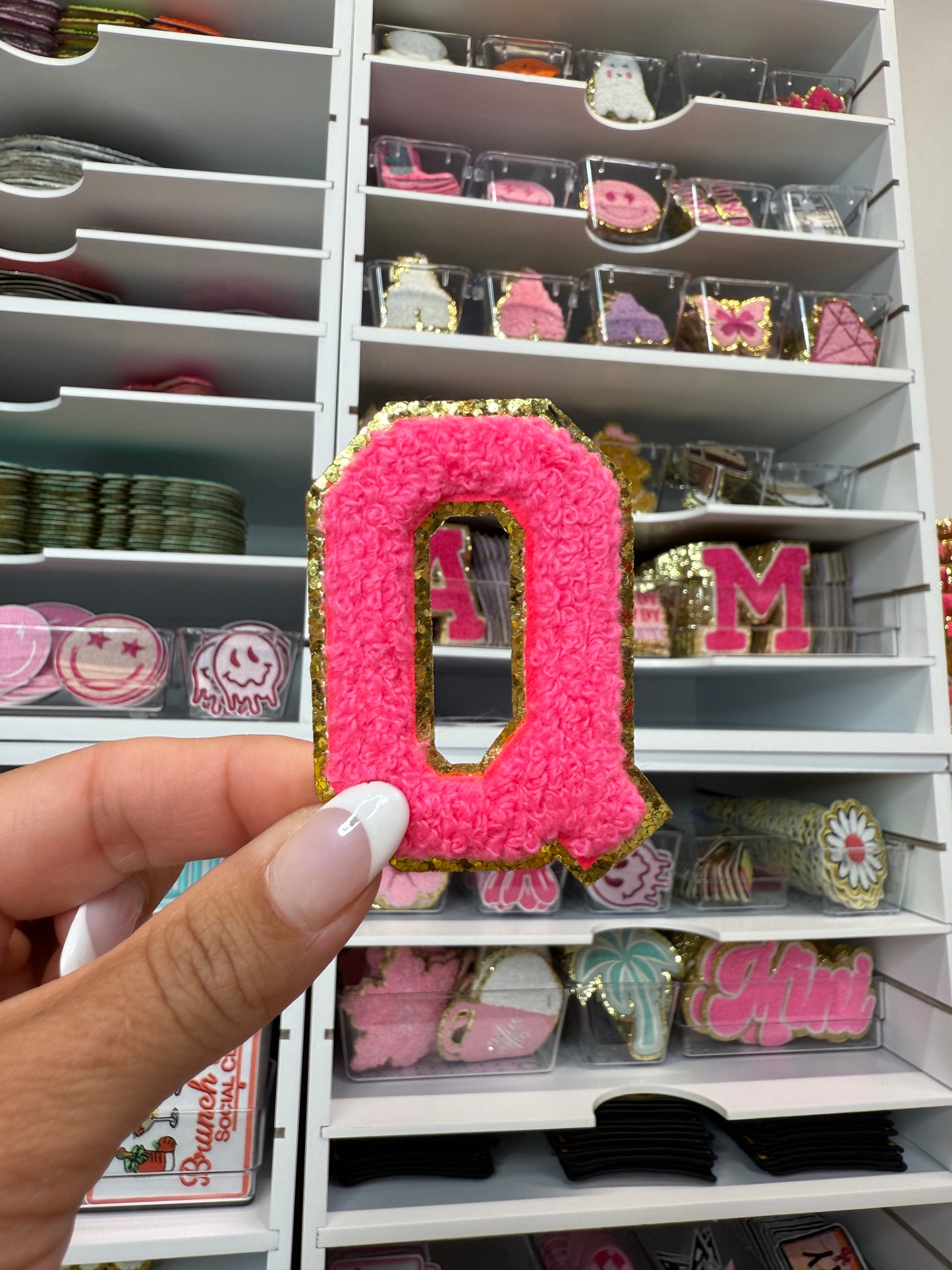 Hot Pink Chenille Letter Patches