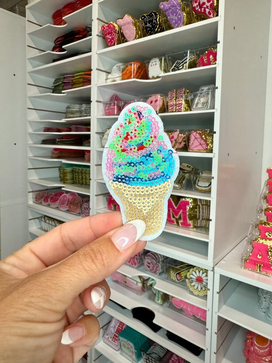 Small Ice Cream Sequin Patch