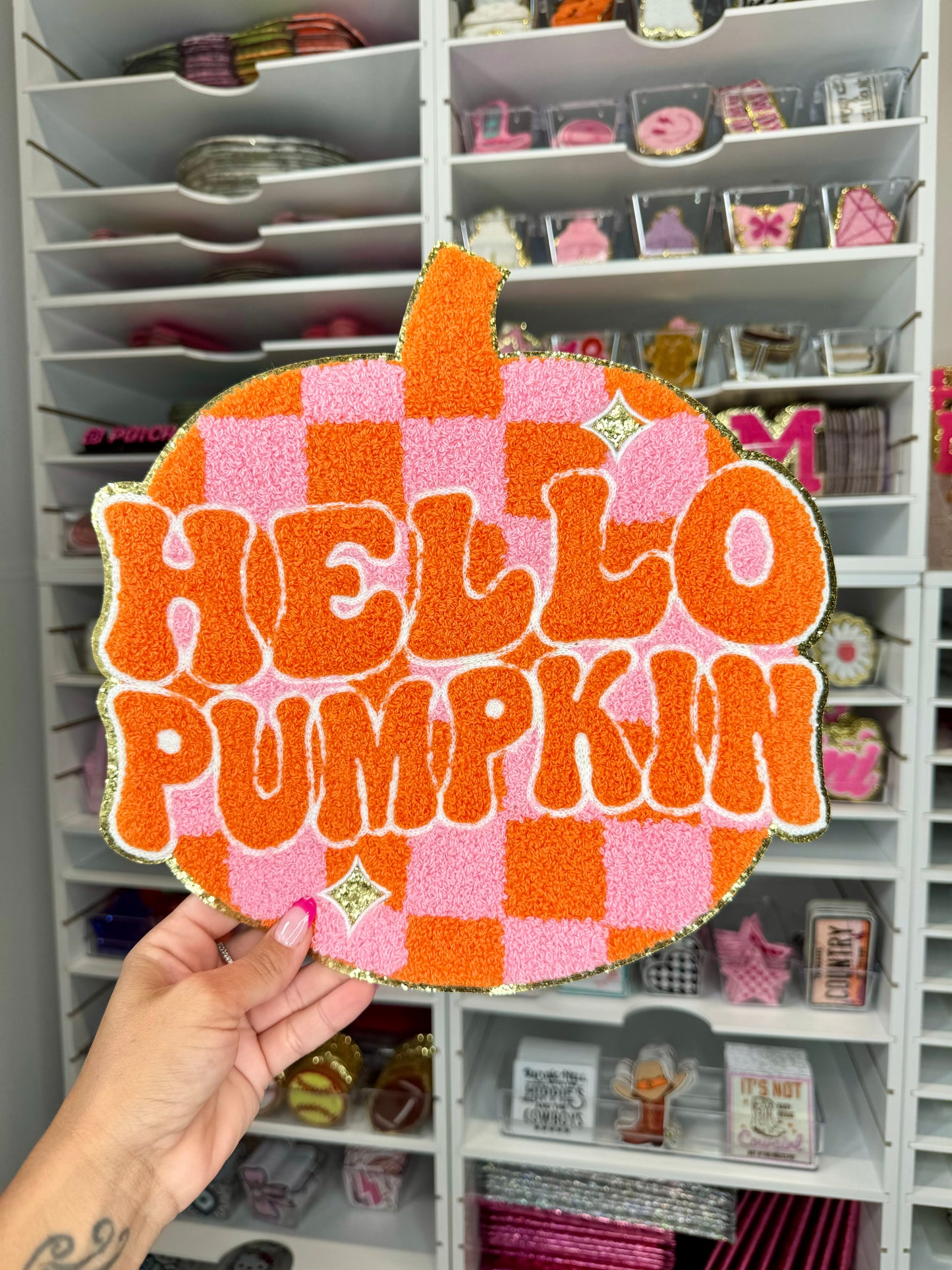 Hello Pumpkin Chenille Patch