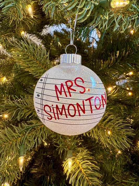 Custom Teacher Shatter Proof Ornament