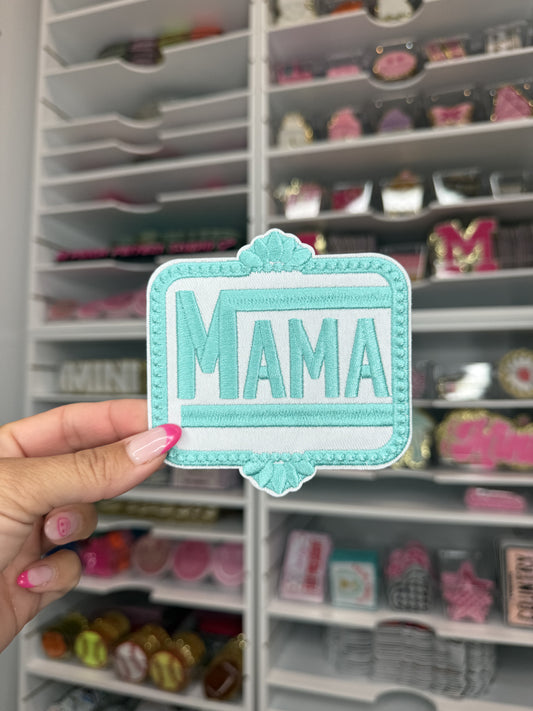 Blue Mama Embroidered Patch